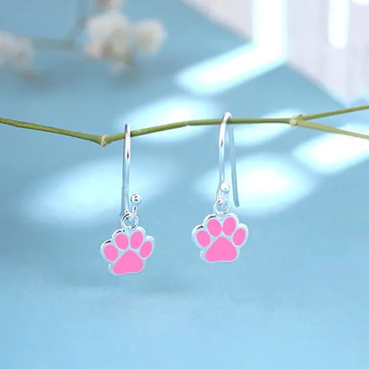 Raajsi by Yellow Chimes 925 Sterling Silver Drop Earring for Girls & Kids Melbees Kids Collection Paw Designed |Birthday Gift for Girls Kids | With Certificate of Authenticity & 6 Month Warranty