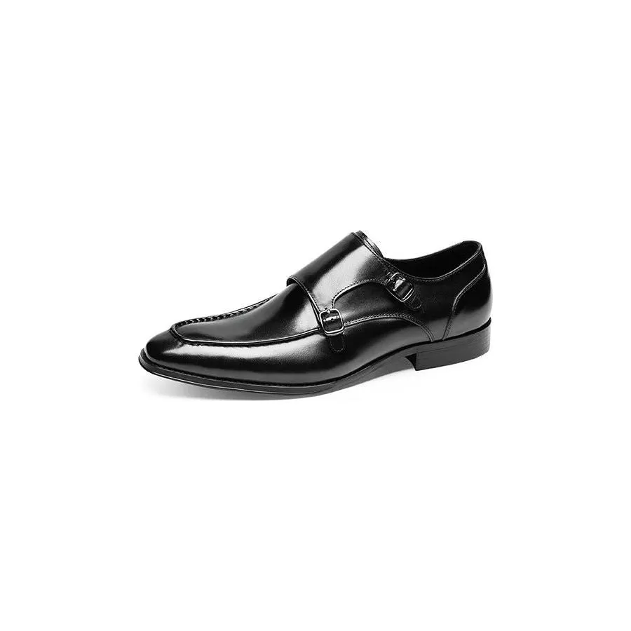 Refined Cow Leather Slip-On Monkstraps