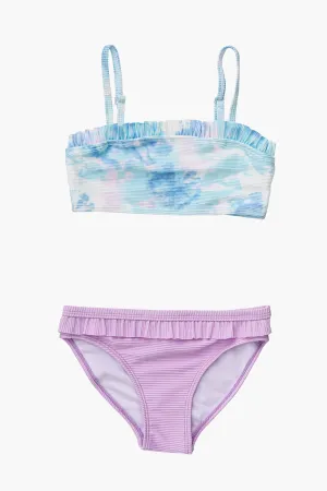 Snapper Rock Sky Dye Frilled Bandeau Swim Set