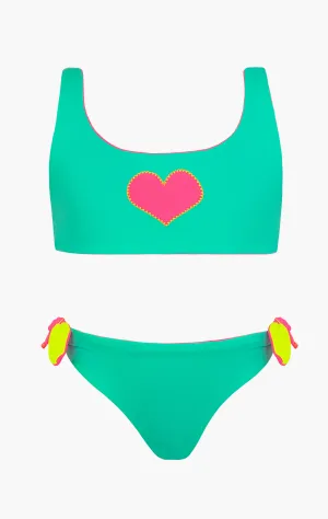 Sunuva Heart Reversible Girls Swim Set