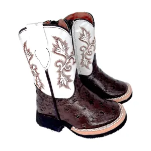 Tanner Mark Ostrich Print Boots