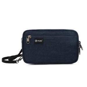 THE CLOWNFISH Polyester Poso Spirit Multipurpose Travel Pouch Cash Pouch With Shoulder Strap (Blue)