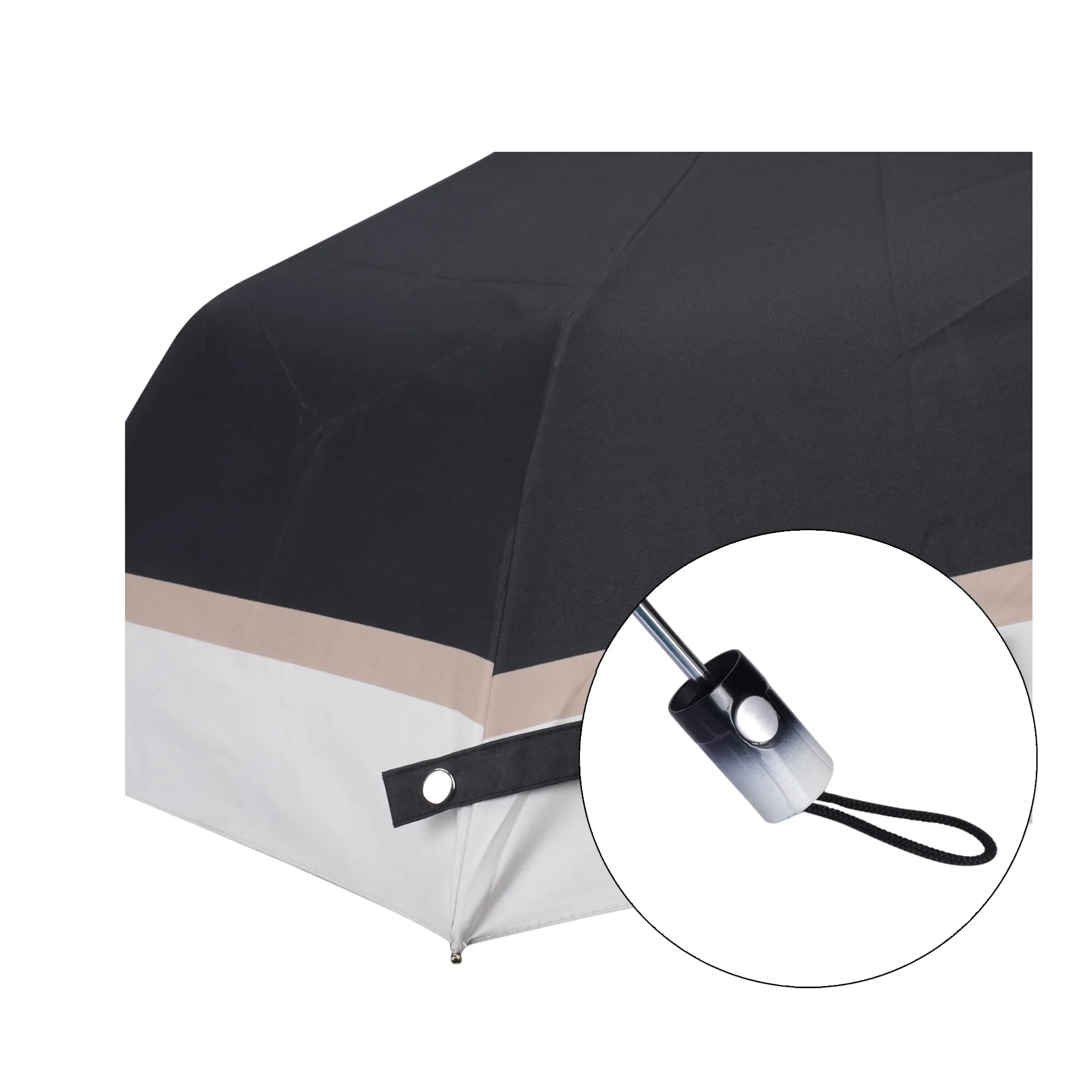 THE CLOWNFISH Umbrella 3 Fold Auto Open Waterproof Pongee Double Coated Silver Lined Umbrellas For Men and Women (Black)