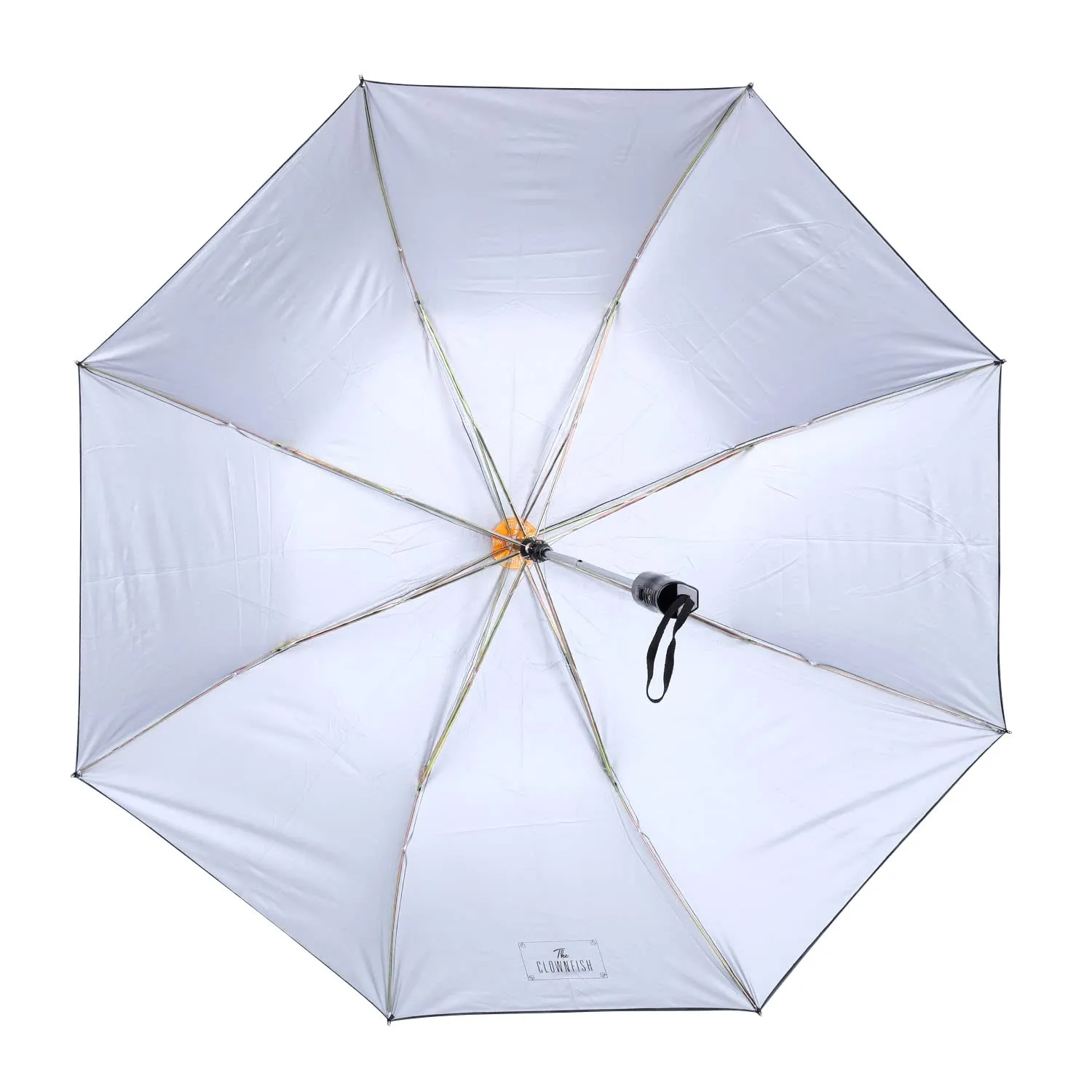 THE CLOWNFISH Umbrella Drizzle Series 2- Fold Auto Open Waterproof Pongee Umbrellas For Men and Women (Stripes Design-Charcoal Black)