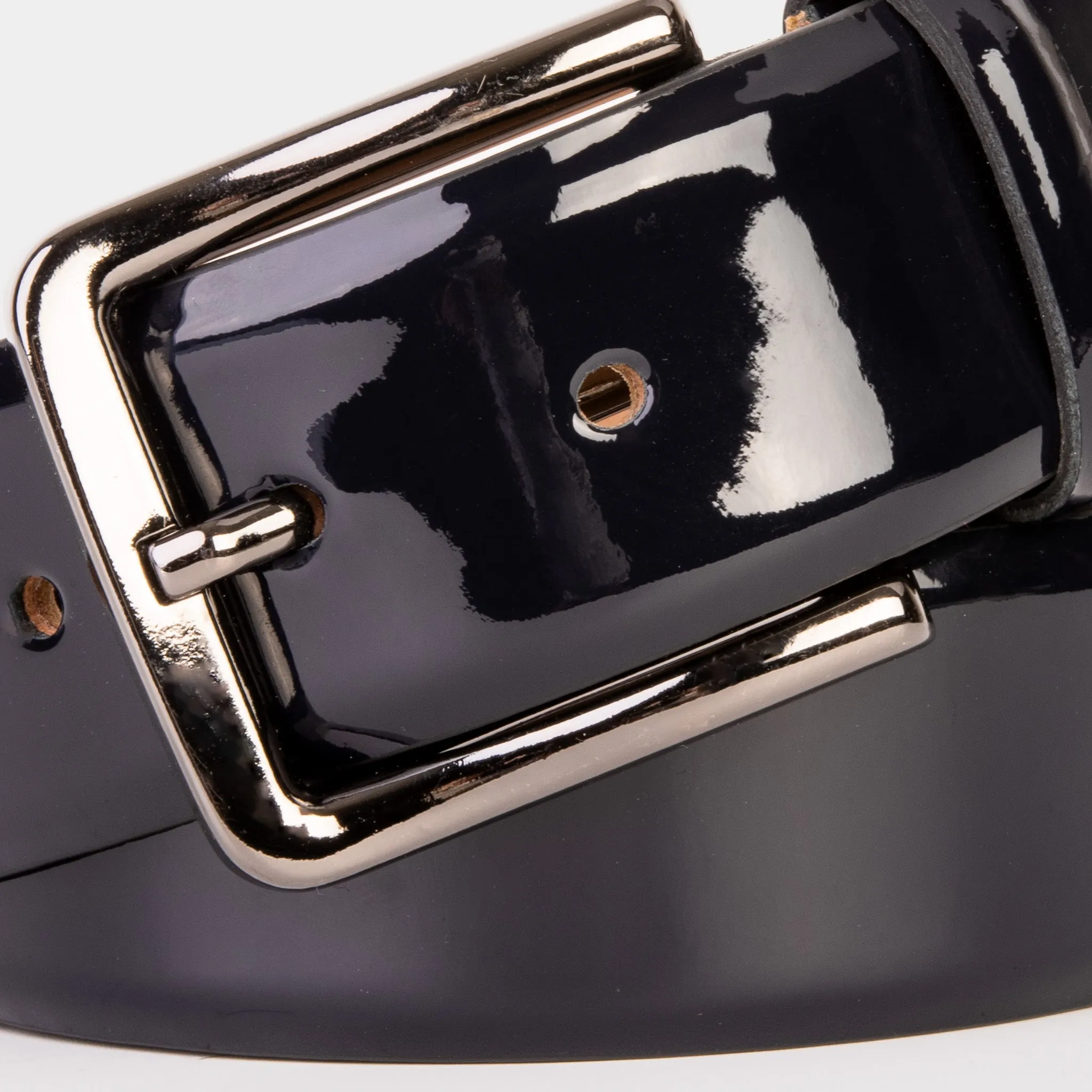 The Dodoma Navy  Patent Leather Belt