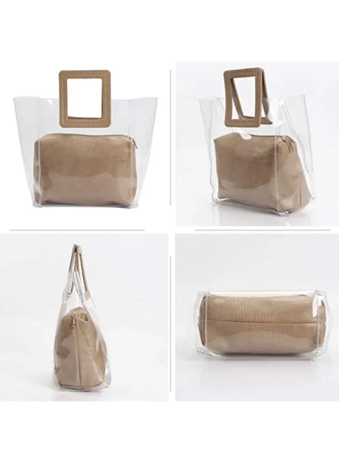 Transparent Leather Tote Bag for Women