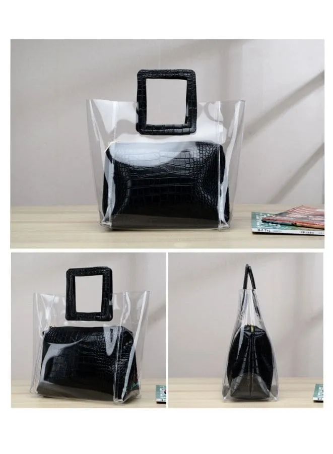 Transparent Leather Tote Bag for Women