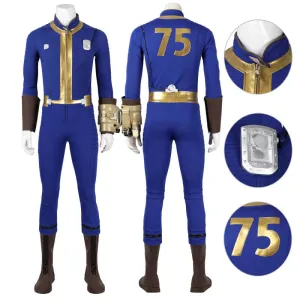 Vault 75 Suit Fallout Cosplay Jumpsuit Men Halloween Cosplay Outfit Adult BEcostume