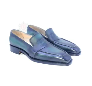 Venice - Green Patina Penny Loafers