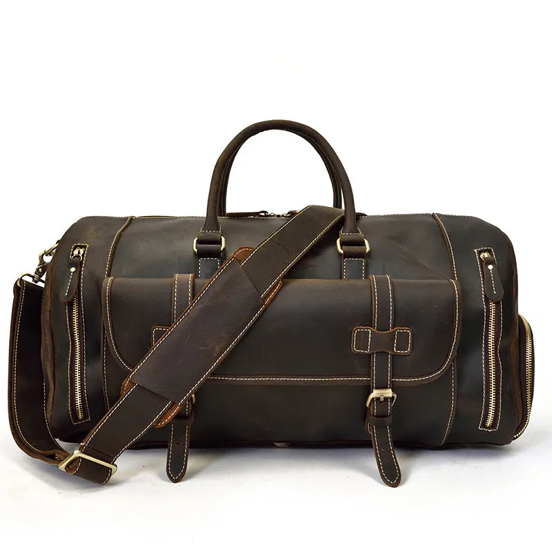 Vintage Men Leather Traveling Duffle Bags 9803