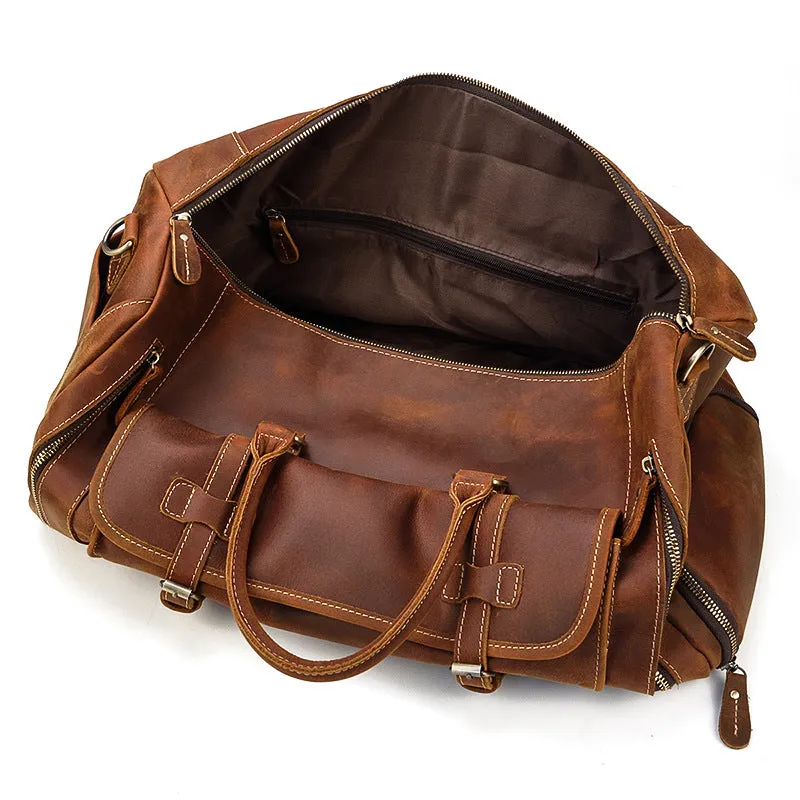 Vintage Men Leather Traveling Duffle Bags 9803