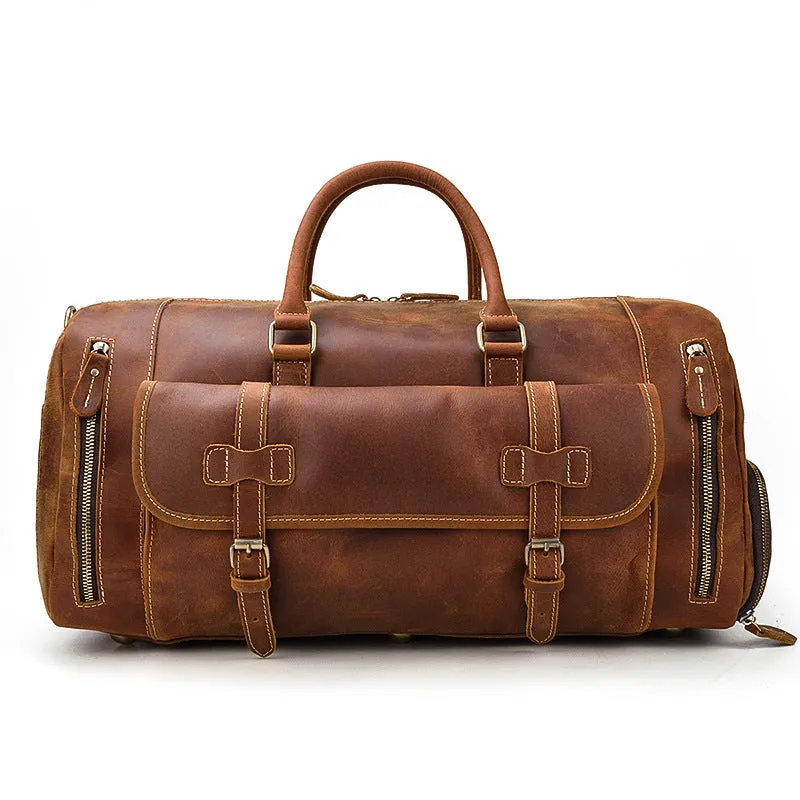 Vintage Men Leather Traveling Duffle Bags 9803