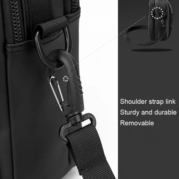 WEPOWER Simple Men Messenger Bag Can Wear Belt Hanging Bag Handheld Shoulder Bag(Black)