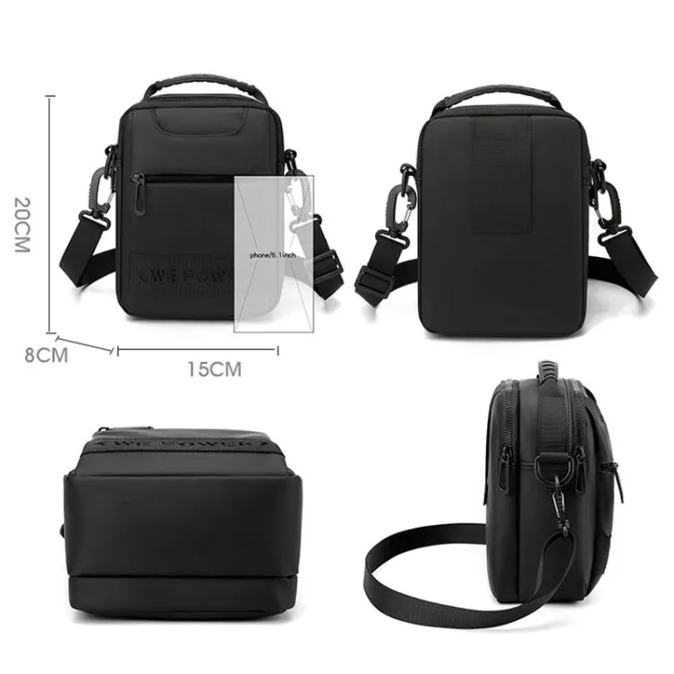 WEPOWER Simple Men Messenger Bag Can Wear Belt Hanging Bag Handheld Shoulder Bag(Black)