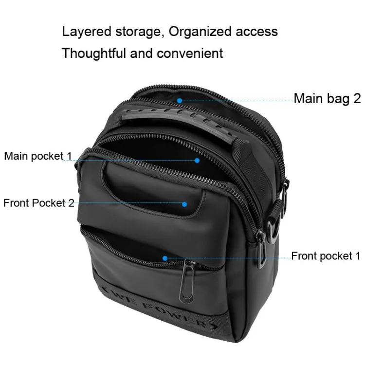 WEPOWER Simple Men Messenger Bag Can Wear Belt Hanging Bag Handheld Shoulder Bag(Black)