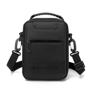 WEPOWER Simple Men Messenger Bag Can Wear Belt Hanging Bag Handheld Shoulder Bag(Black)