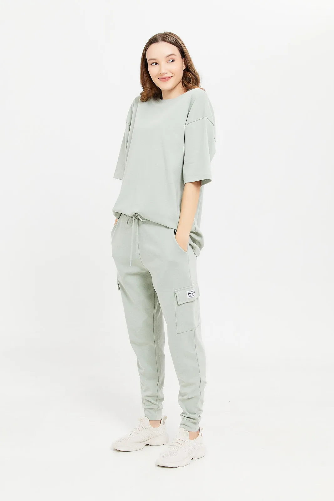 Women Mint Cargo Pant