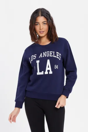 Women Navy Los Angeles Sweatshirt